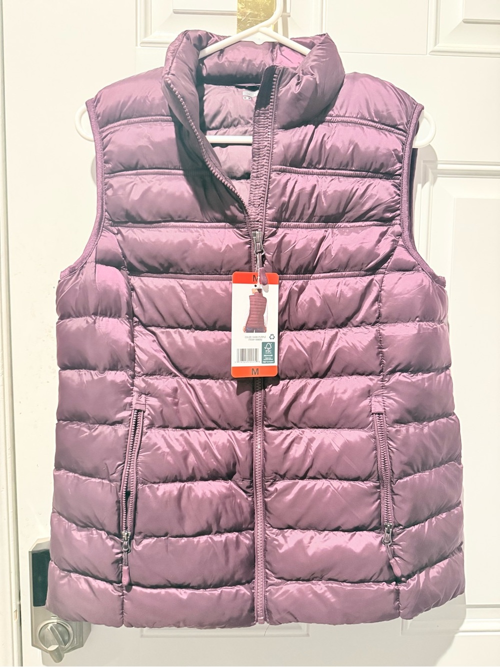 32 degrees heat NWT SZ M Lightweight Quilted Puffer Vest - plum
